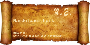 Mandelbaum Edit névjegykártya