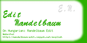 edit mandelbaum business card